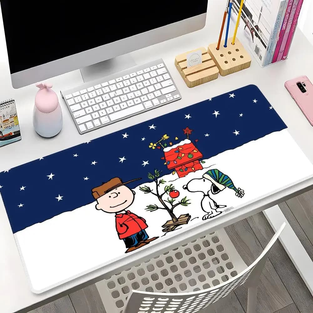 Cartoon carino Snoopys cane Mouse Pad Gaming Bordo di bloccaggio Grande computer Gamer Grande arte in gomma Mousepad Valorant Tappetino da scrivania per laptop