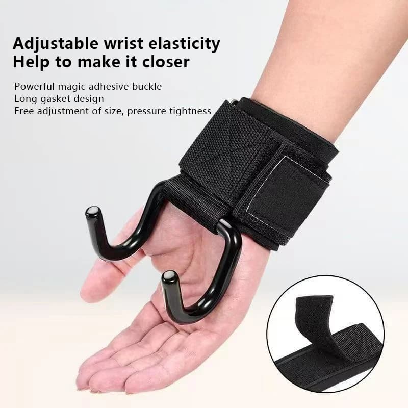 ZZ-2PCS Wrist strap for weight lift with wrist bands Hand bar strap Gym Fitness Hook Weight Belt Pull-up Weight Lift Gloves