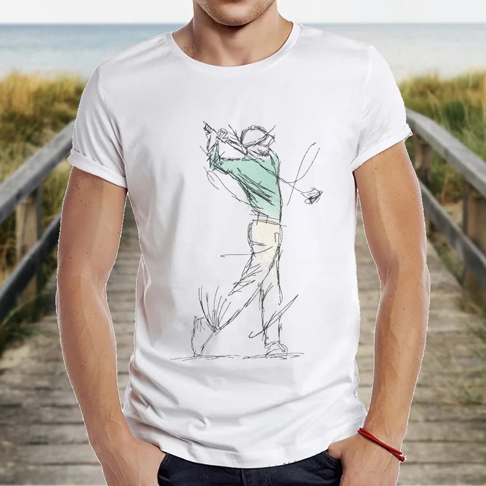 2025 TEEHUB Hipster Nuovo Streetwear Uomo Retro Golf Schizzi T-shirt stampata Top casual Manica corta Sport Tee