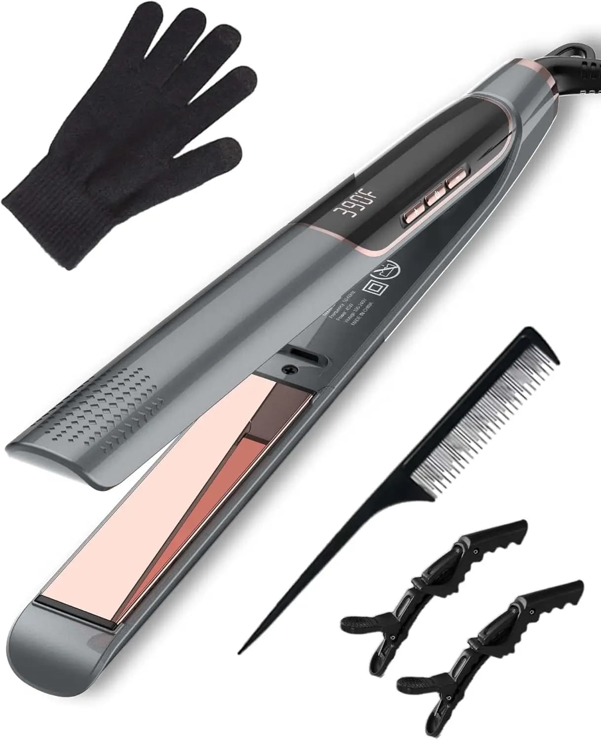 Piastra per Capelli Professionale da 1 Pollice con Piastre Flottanti 3D, Ioni Negativi, Doppio Voltaggio per Styling Professionale