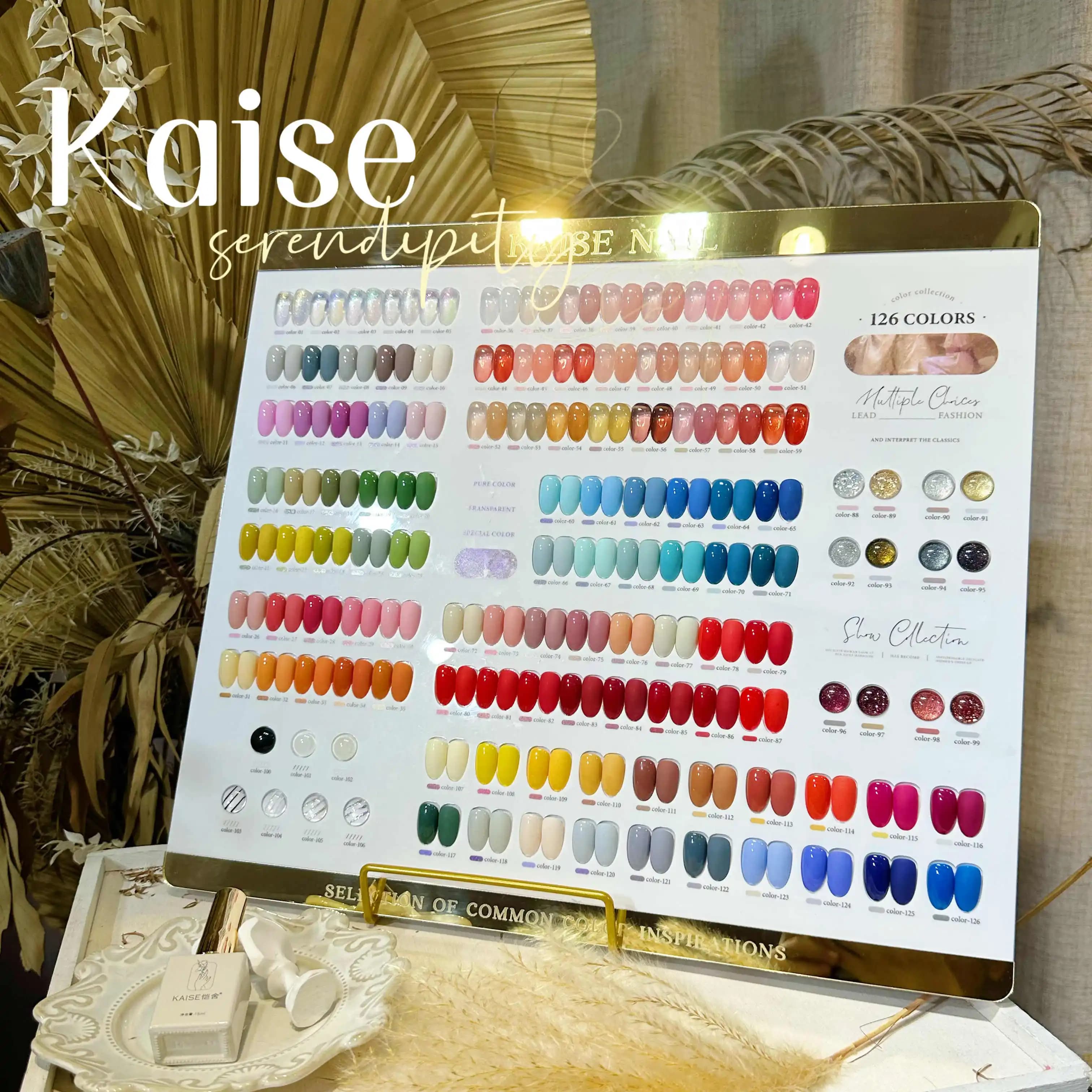 KAISE 126 colori Set gel per unghie multicolore 2025 Nuova vendita calda professionale Moda Nail art Gel UV non tossico Salone per unghie all'ingrosso