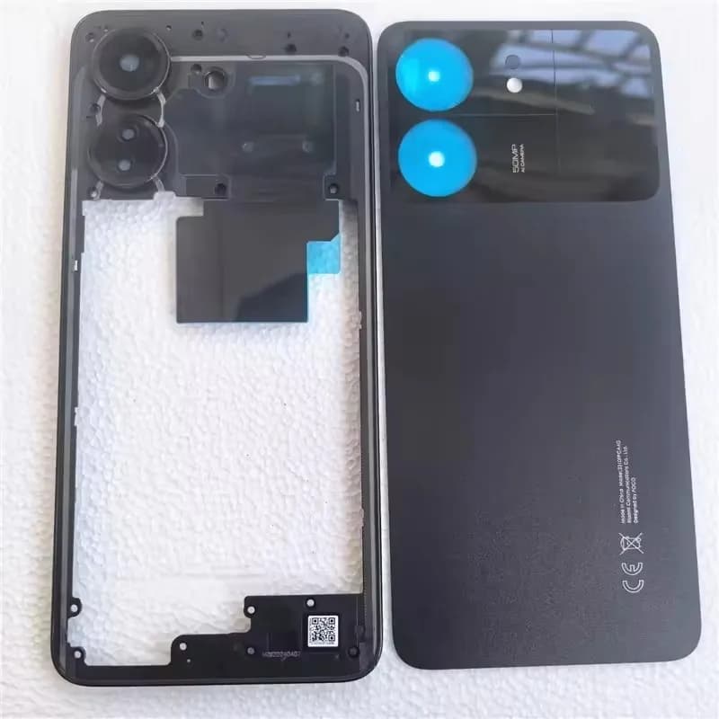 For Xiaomi Poco C65 Middle Frame+Battery Back Cover Case Panel Lid Rear Door With Camera Lens