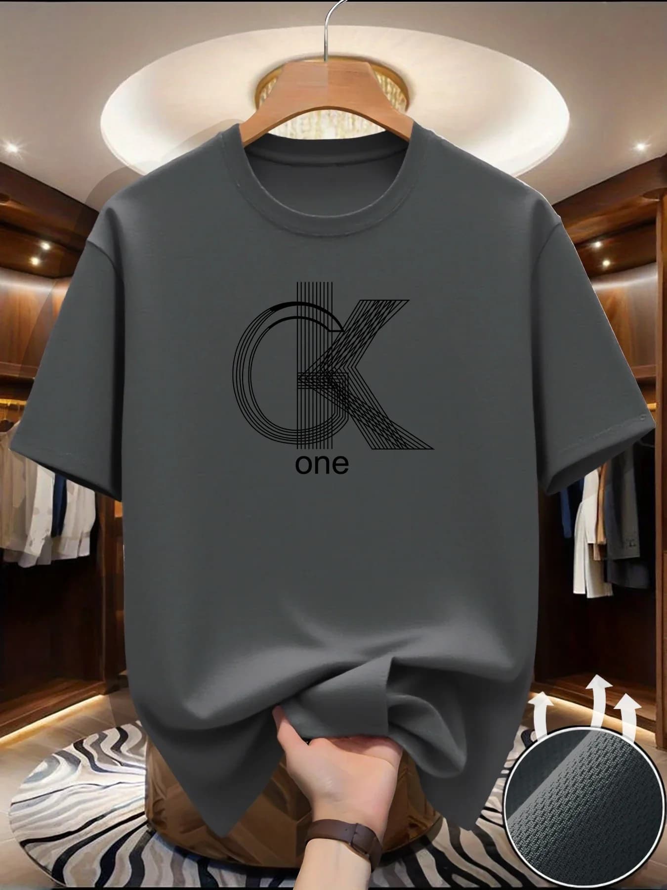 New Men's Quick-Drying Letter-Style Short-Sleeved Sports T-Shirt - Workout Wear - Running T-Shirt - Youth Breathable Version
