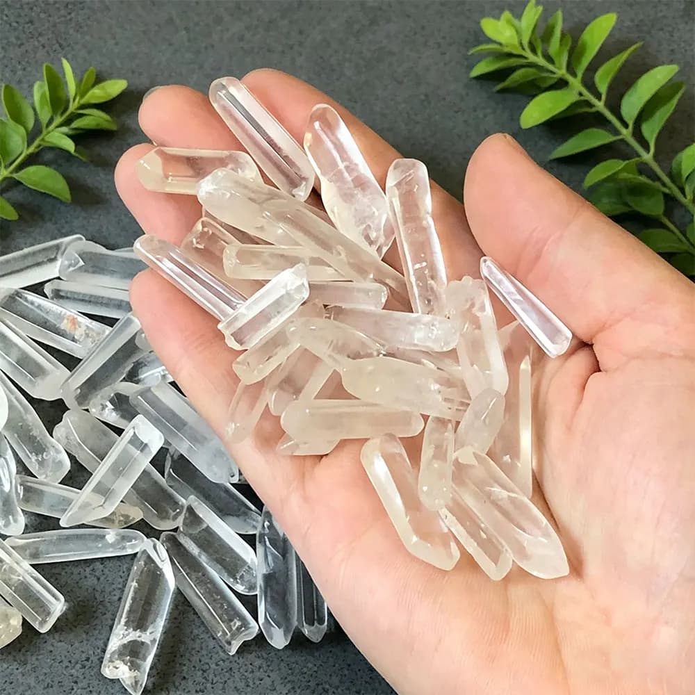 Pietre di Cristallo di Quarzo Naturale Trasparente, Bacchette di Cristallo per Decorazione Casa, Minerali, Pietra di Quarzo per Meditazione Spirituale, Chakra, Fai da Te