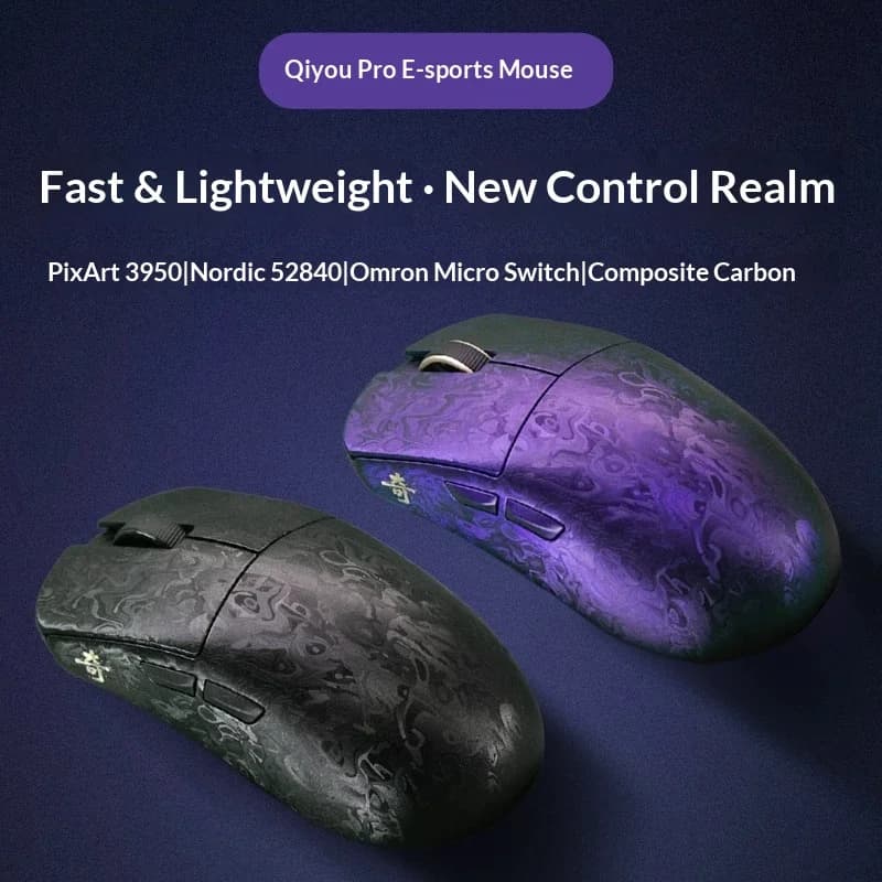 Mouse da gioco wireless Bluetooth Ipi Composite in fibra di carbonio leggero 3950 Tri-Mode ad alta risoluzione DPI per giochi con mani di media e grande taglia