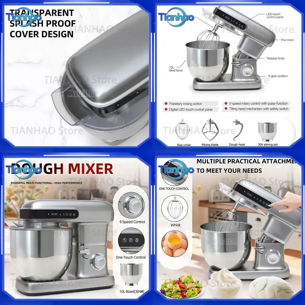 10L Kitchen Chef Machine with Noodle Blender for SM-A02 Efficient Kneading Blender for Home Use