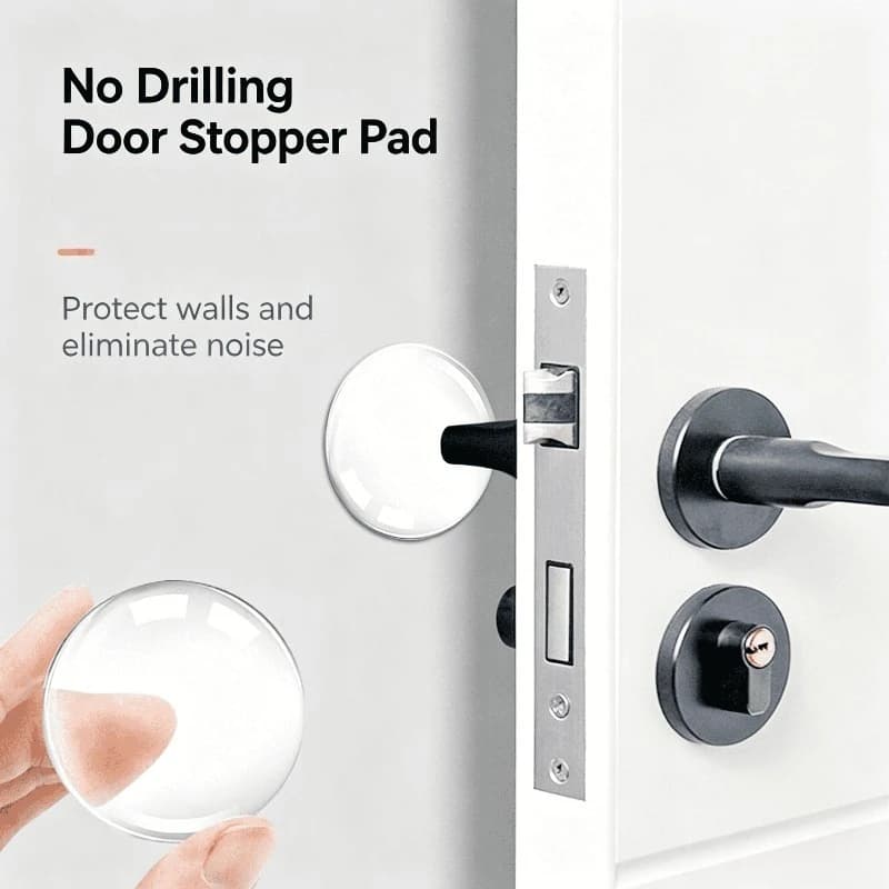 Self Adhesive Transparent Silicone Door Stopper Shock Absorbing Wall Bumper Pad Non-slip Door Handle Furniture Protector
