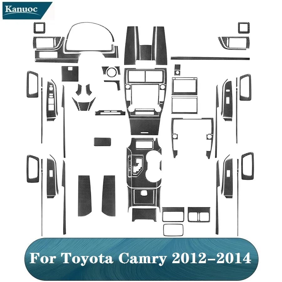 Per Toyota Camry 2012 2013 2014 Accessori decorativi per interni auto Fibra di carbonio Nero Varie parti Adesivi per lo styling