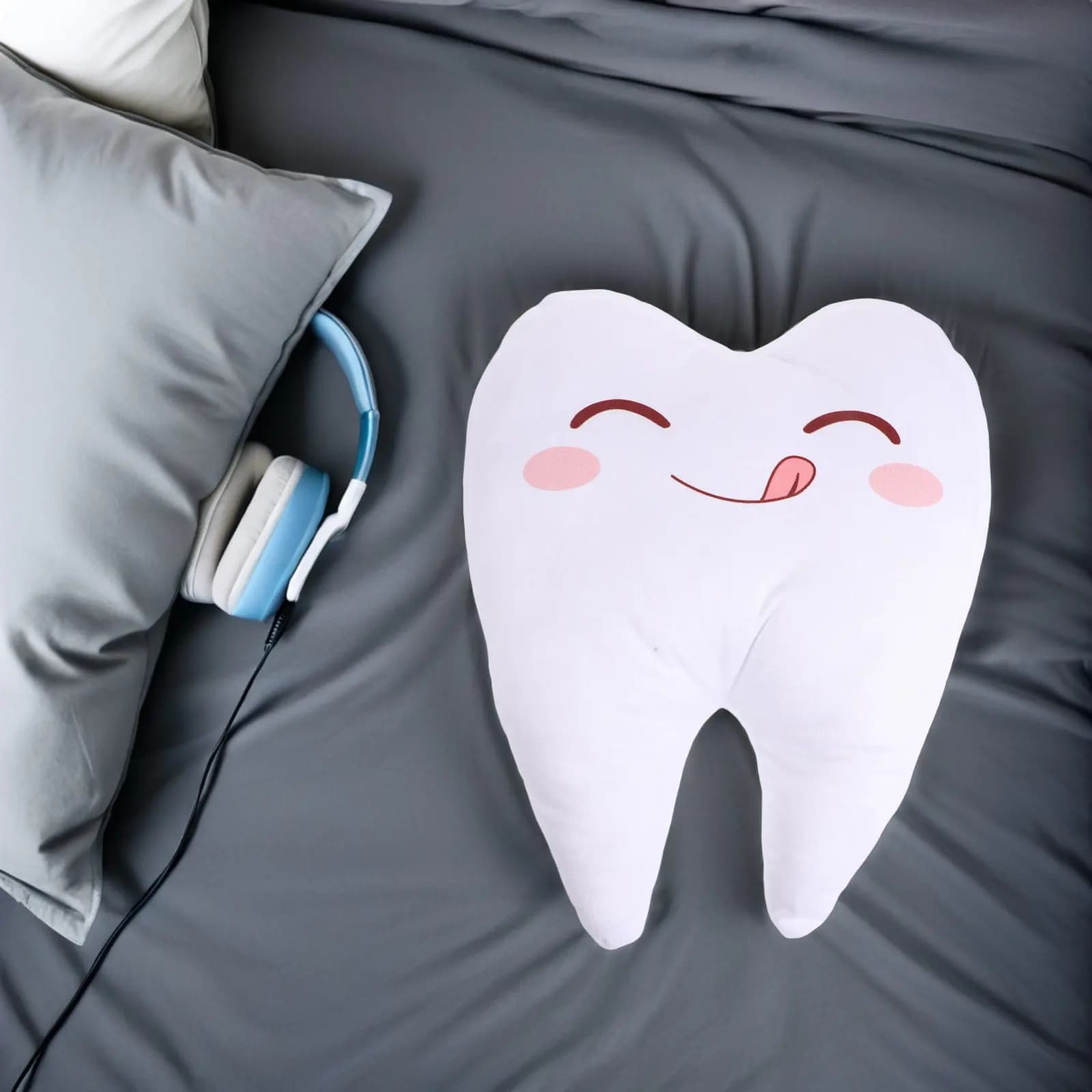 Cuscino a Forma di Dente Sorridente da 12 Pollici, Cuscino Decorativo per Bambini, Camera da Letto, Ufficio, Viaggio, Regalo Dentale per Conservare i Denti Caduti
