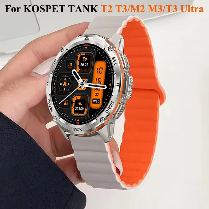 Cinturino magnetico in silicone da 22 mm per KOSPET TANK T3 Ultra TANK M3 Ultra Smartwatch cinturino per KOSPET TANK T2 T3 M2 M3