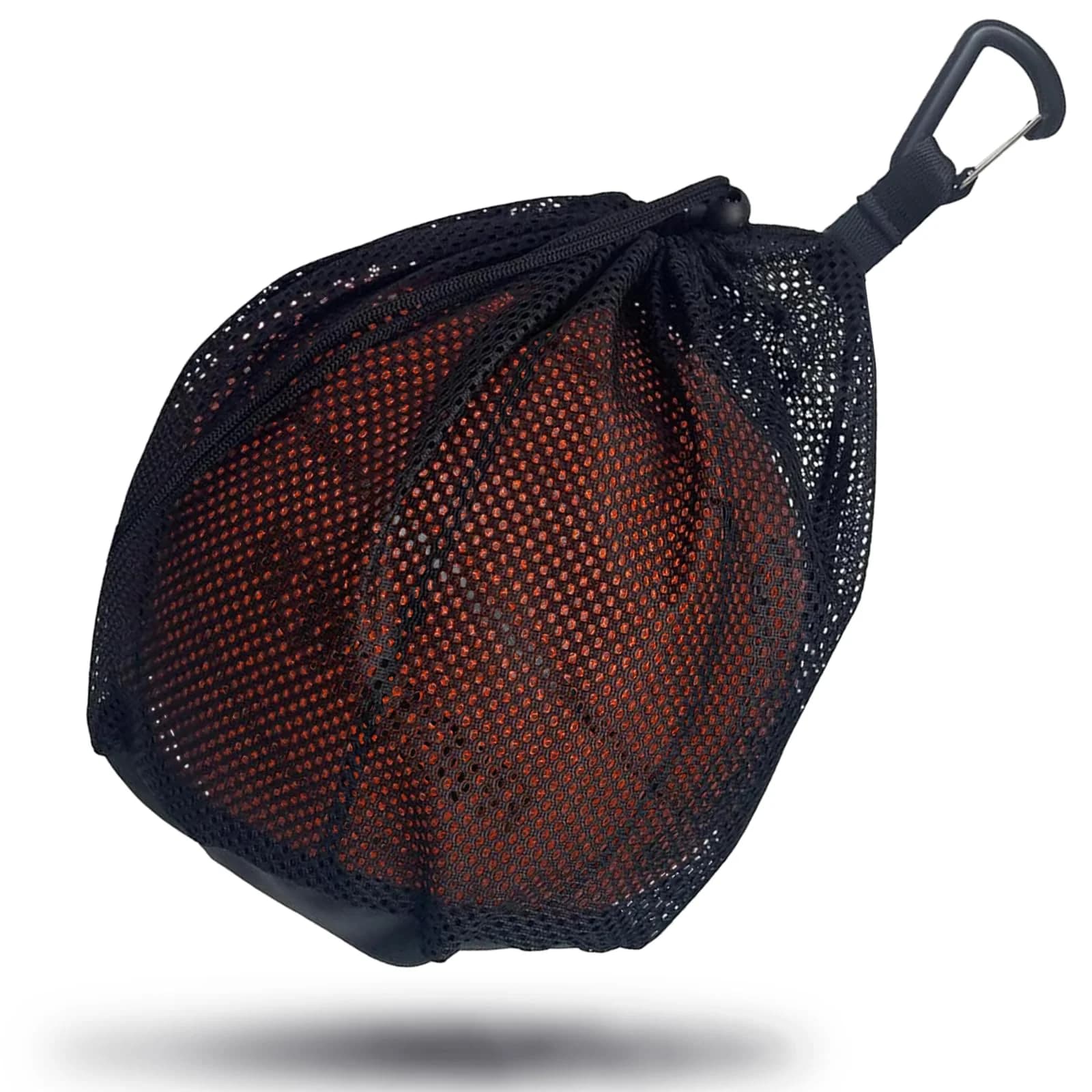 Mesh ball bag with zipper pocket: suitable for all kinds of backpacks, carries basketball, football and volleyball