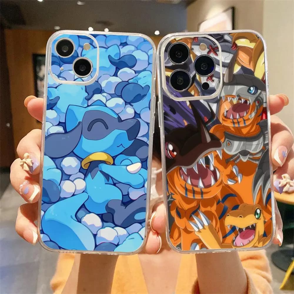 Gekkomon Digimon phone case Phone Case Clear TPU Anti-Yellow Phone Case for iPhone 11 12 13 14 15 16 17 Pro Max Shockproof