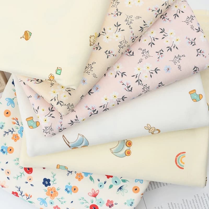 Tessuto lavorato a maglia stampato in puro cotone elastico spesso per vestiti per bambini, indumenti da notte, lenzuola, coperte, tessuti per vestiti da cucito fai da te