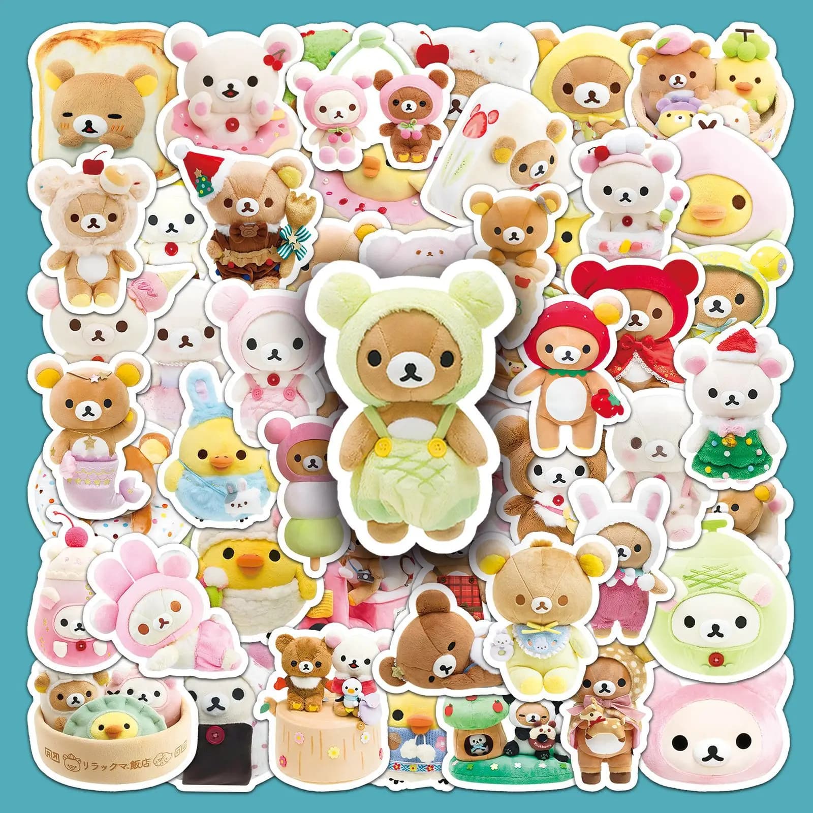 54 Adesivi Estetici a Tema Orso per Cover Telefono, Laptop, Notebook, Valigie, Skateboard, Adesivi Fai-da-Te