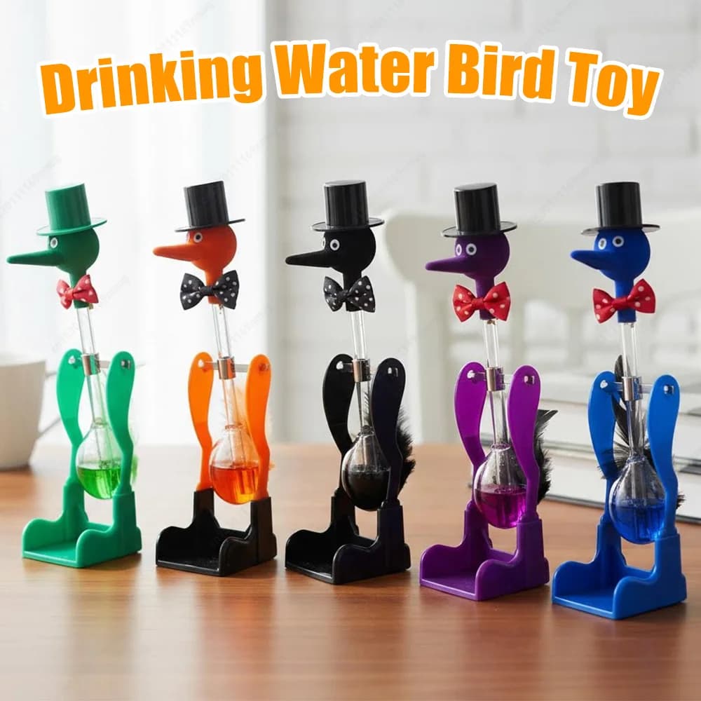 Giocattolo Innovativo per Uccelli con Acqua Continua, Anatra in Vetro per Casa e Ufficio, Giocattoli Creativi, Ornamento Educativo
