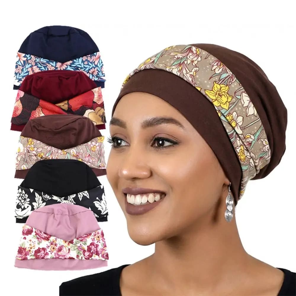 Nuovo Cappello Fascia per Capelli Bohemien con Stampa Floreale, Comodo e Traspirante, in Tessuto Elasticizzato, Fascia Incrociata Stampata per Capelli da Donna