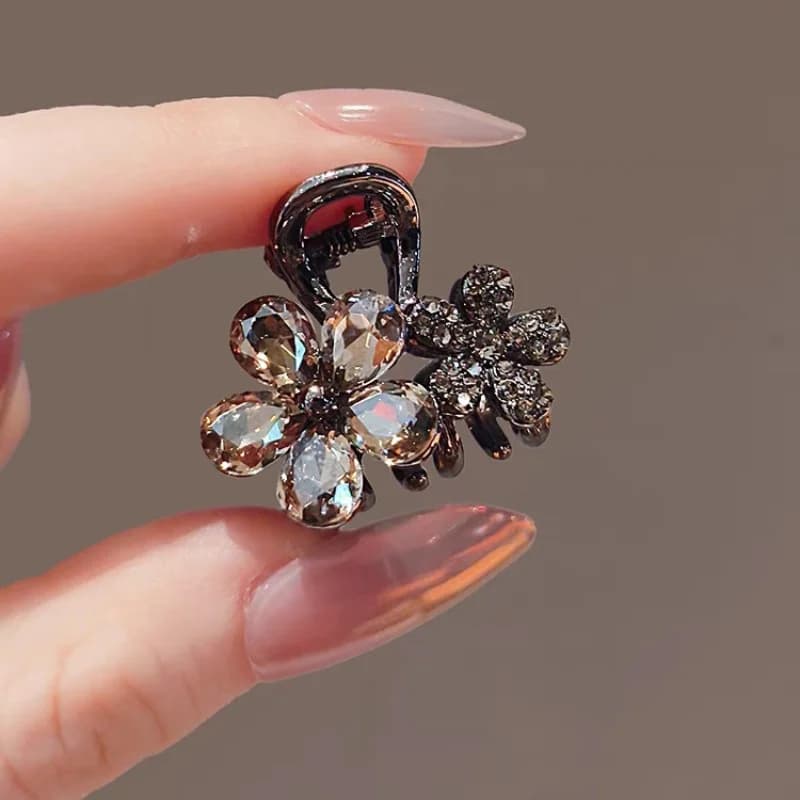 Mini fermaglio a forma di squalo con cristalli - Mini fermaglio a pinza in lega per acconciature eleganti | Accessorio per capelli minimalista per capelli fini