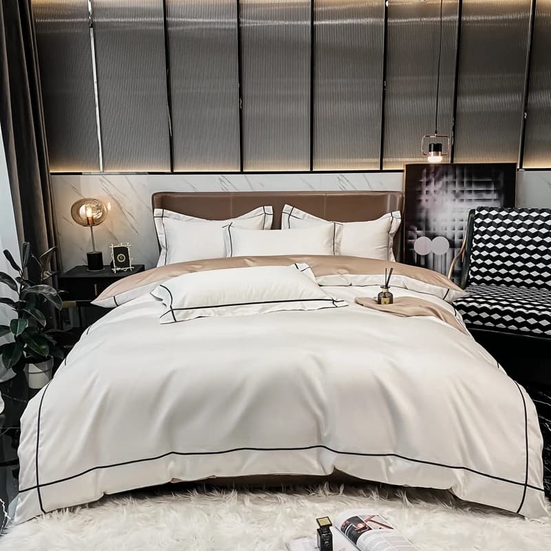 Luxury Egyptian Cotton 1000TC Bedding Set Bed Sheets Set Duvet Cover Comforter Cover Bedlinens Pillowcases Ru Europe Queen Size