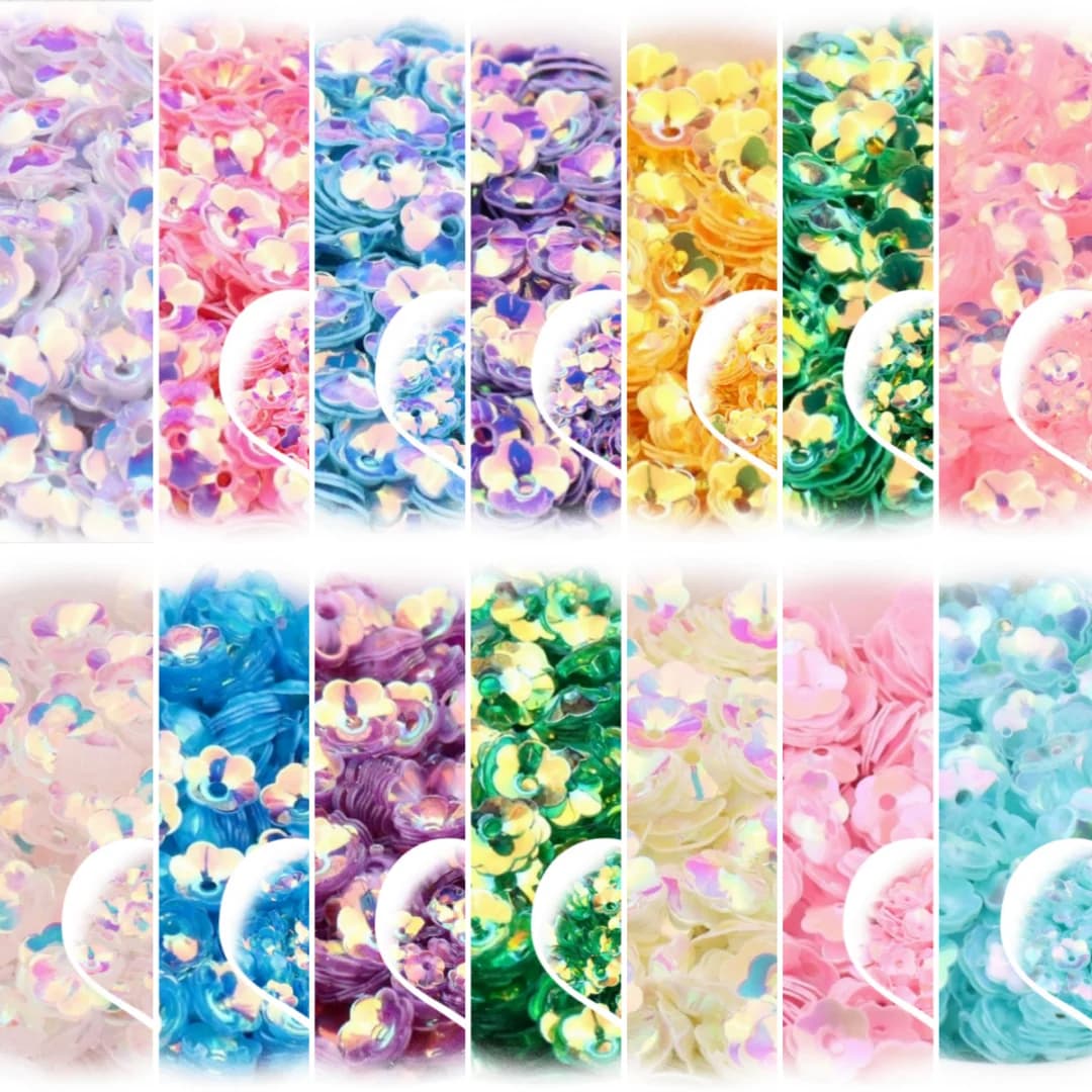 6mm 8mm oro concavo fiore di pruno paillettes 3D, fatto a mano fai da te perline sciolte tridimensionale fiore di pruno pezzo di perline per abbigliamento