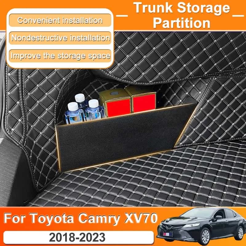 Car Trunk Storage Partition Box Side Storage Auto Part Interior Accessories Tools For Toyota Camry Daihatsu Altis XV70 2018~2023