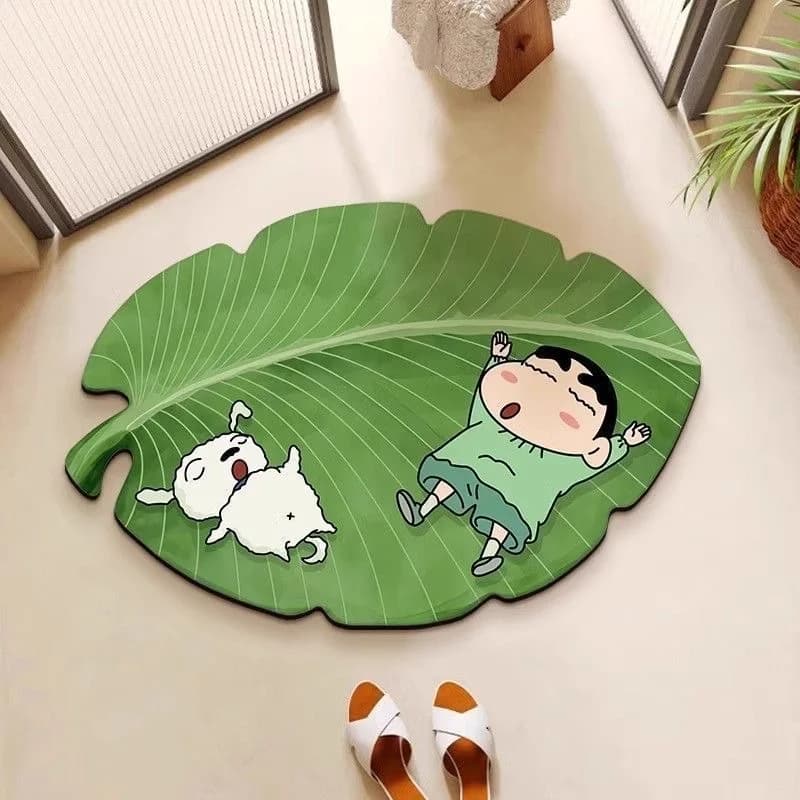 Kawaii Shin Chan Diatomite Bath Mat Water Absorbent Quick Dry Door Mat Dirty Resistant Easy Clean Home Floor Decor Gift