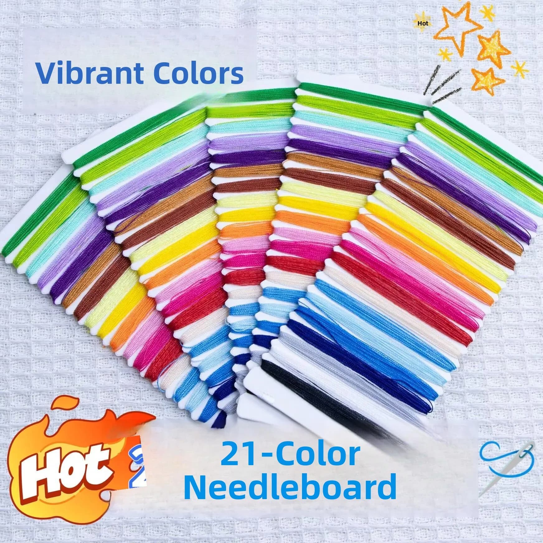 Set di Fili da Ricamo 2 Colori, Kit per Punto Croce e Bambole, Materiale per Abbigliamento Fai-da-Te, Tavola da Ricamo