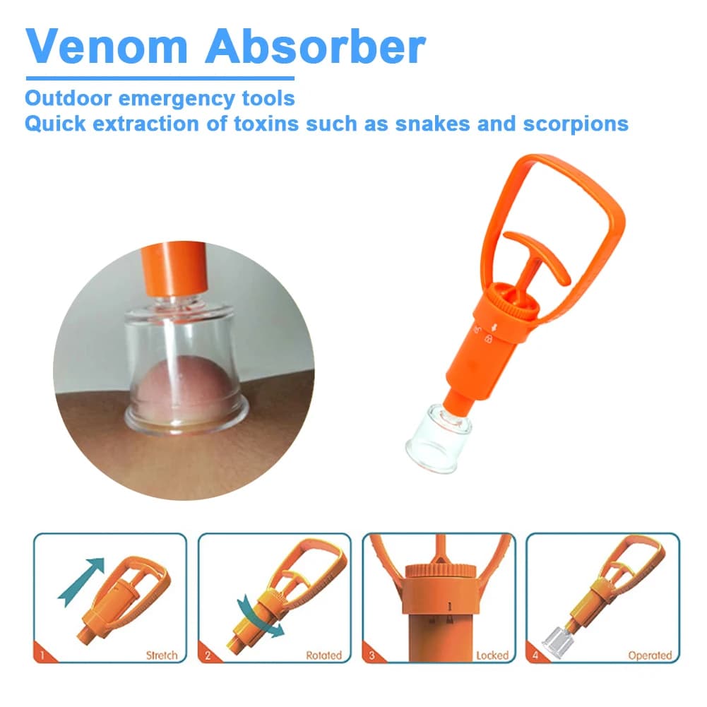 Kit Estrattore di Veleno per Campeggio e Sopravvivenza all'Aperto, Kit di Pronto Soccorso Sicuro, Protezione per Punture di Serpenti, Api e Zanzare