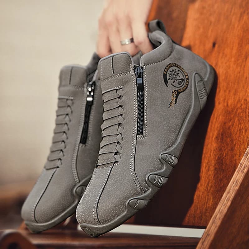 Scarpe Casual da Uomo 2026 con Cerniera Laterale, Stivaletti Versatili a Fondo Piatto, Calzature alla Moda per Sport all'Aperto