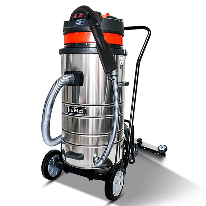 Potente Aspirapolvere Industriale 80L per Solidi e Liquidi, con Spinta Manuale, per Autolavaggio, con Grande Potenza e Bocchetta per Pavimenti Bagnati