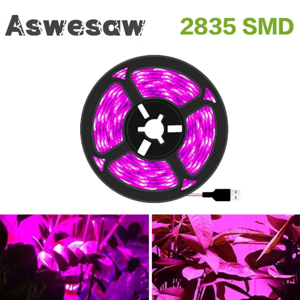 DC 5V USB LED coltiva la luce spettro completo 1-5m luce della pianta coltiva la striscia principale Phyto lampada per la piantina di fiori vegetali coltiva la scatola della tenda