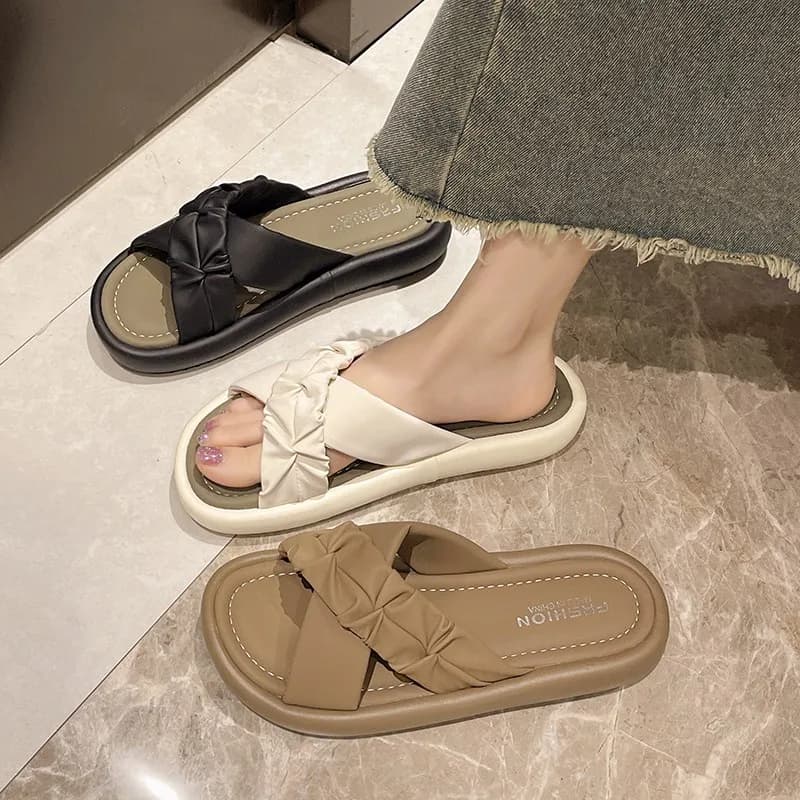Nuove Ciabatte Estive 2026 con Plateau, Suola Spessa, Tinta Unita, per Feste e Spiaggia, Scarpe da Donna con Suola Morbida