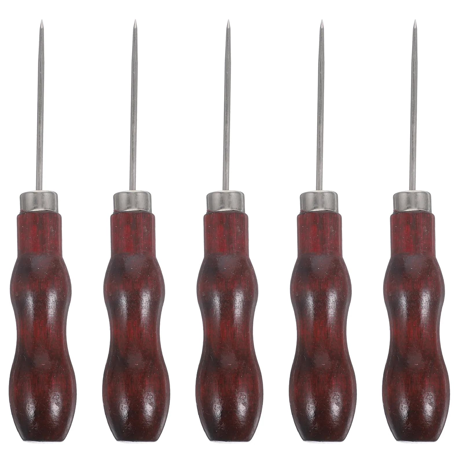 Set di 5 Puntine da Cucito con Manico in Legno, Strumento Artigianale per Riparazioni Fai-da-Te, Kit per Cucito a Mano, Accessori per Tappezzeria, Tappeti e Tela