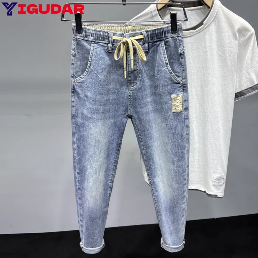 2024 New Summer Men Jeans Slim Stretch Cotton Straight Casual Fashion Denim Jeans Cowboys pantaloni Vintage Slim Fashion pants