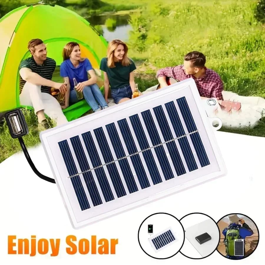 Portable solar charger 1/2PCS Portable solar charger- USB output for outdoor use- for travel and camping, flashlight, charging fan