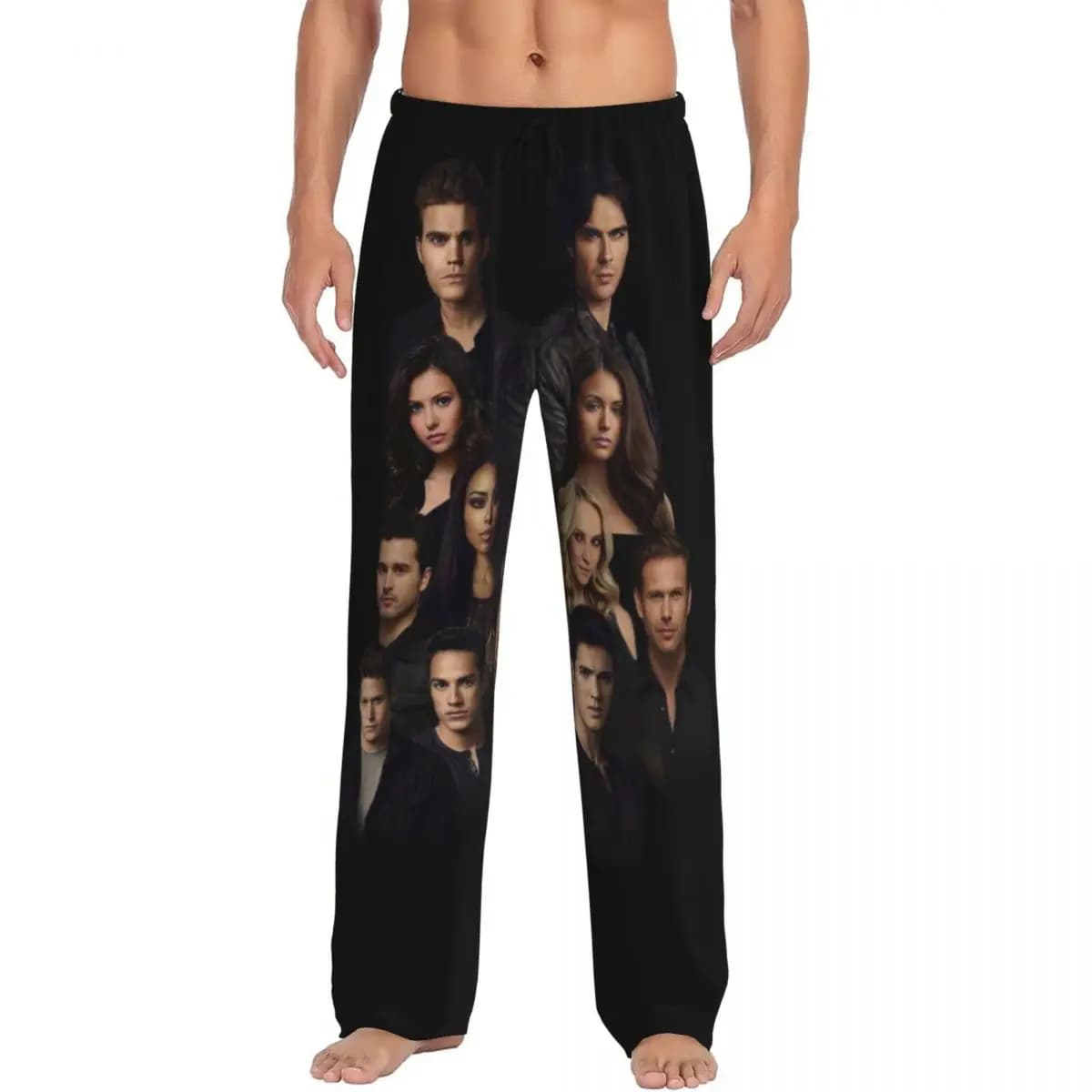 Pantaloni pigiama personalizzati The Vampire Diaries per uomo, pigiami, pantaloni da notte elasticizzati con tasche