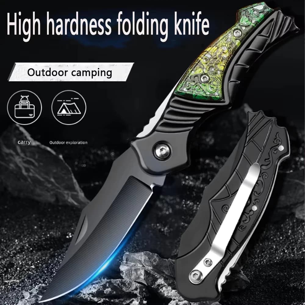 Nuovo coltello pieghevole portatile da esterno per frutta, affilato, ideale per campeggio, caccia, escursioni e strumenti EDC