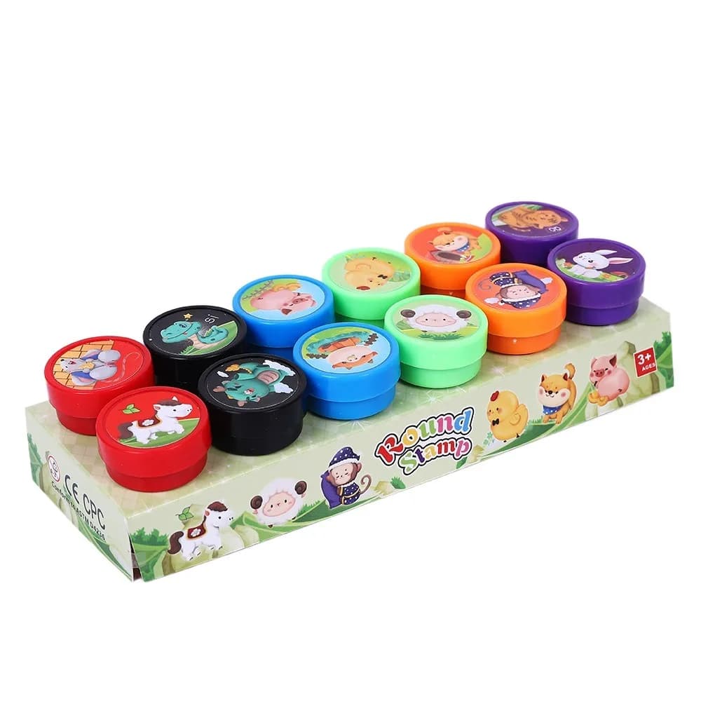 10/12/26Pcs Cartoon Animal Stamps Self-ink Comments Children's Self-stamp Set Christmas 26 Letters Teacher Stamps