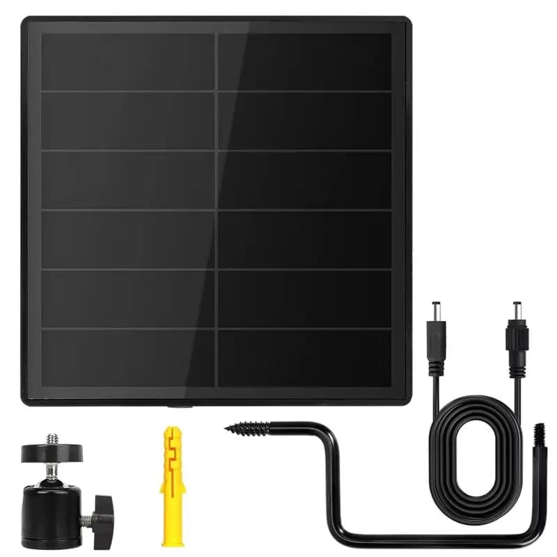 【SURPISE】Batteria con pannello solare D5 5W per campanello con telecamera di sicurezza, porta IP66 impermeabile DC 5.5X2.1