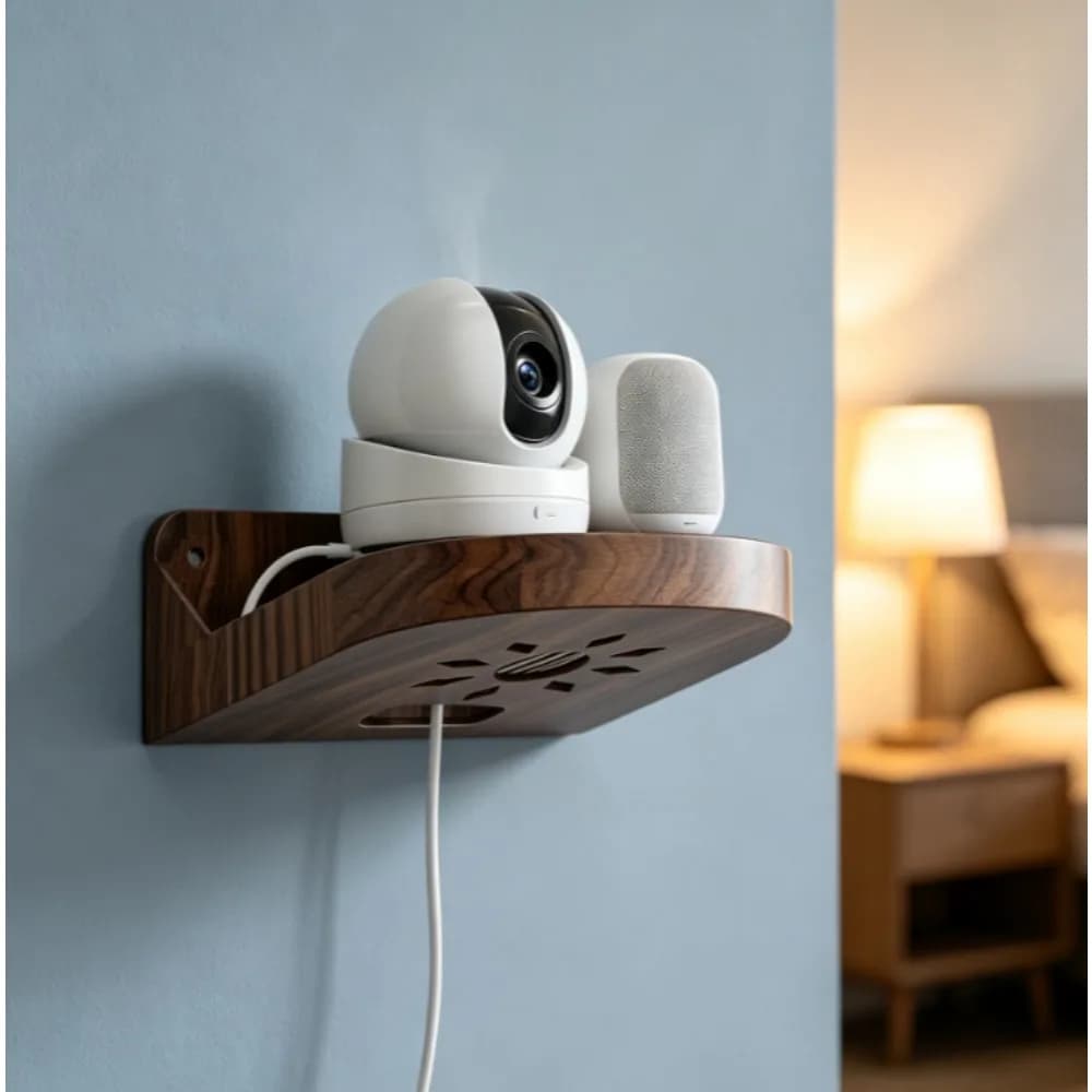 Monitor Router Wall Mounted Storage Rack for Cable Top Box Support Humidifier Stand Organizer Home No Drilling Required Racks