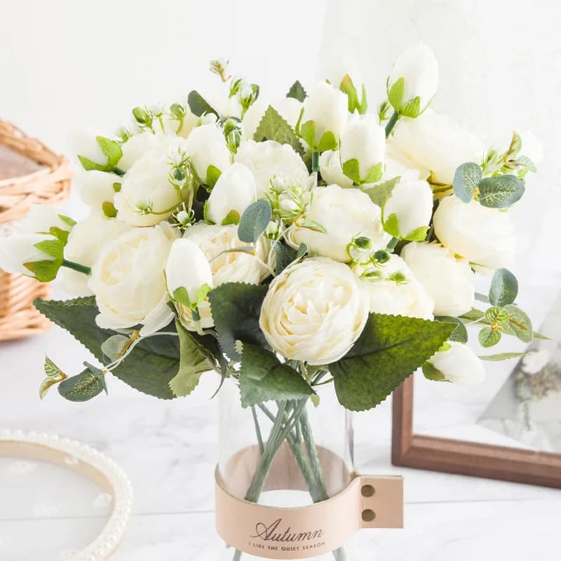 Fiori artificiali Peonia di seta Bouquet Brial Home Room Decora Accessori Ghirlanda di nozze Scrapbook per feste Pianta finta Regalo fai da te Prop
