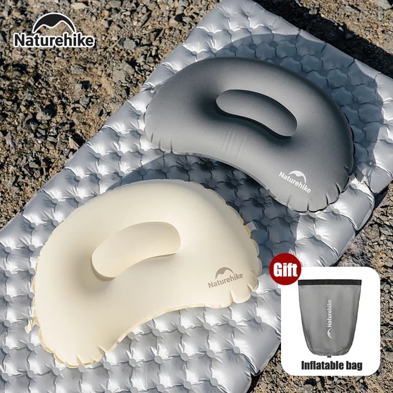 Cuscino Gonfiabile da Campeggio Naturehike, Ultraleggero e Portatile per Escursionismo e Viaggi, Supporto per Collo e Schiena