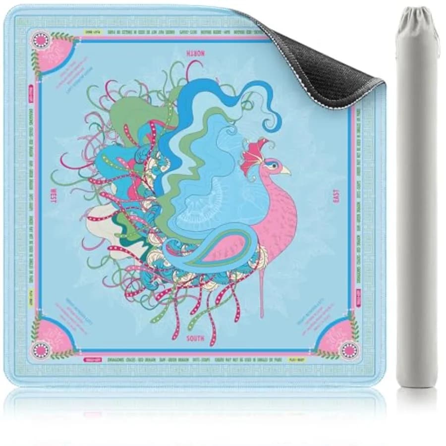 Tappetino per Mahjong 32"x32" - Antiscivolo, Silenzioso, Impermeabile e Pieghevole per Mahjong Americano
