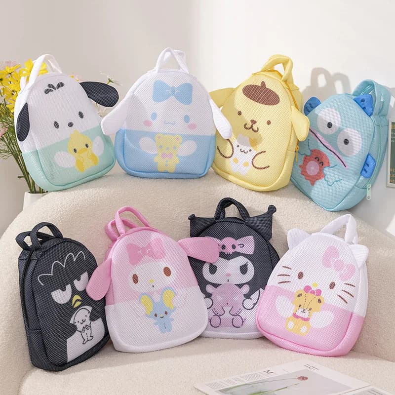 Cute Hello Kitty Mesh Laundry Bag Sanrio Anti-Deformation Underwear Bra Washing Bag Portable Travel Cosmetic Organizer Bag Gift