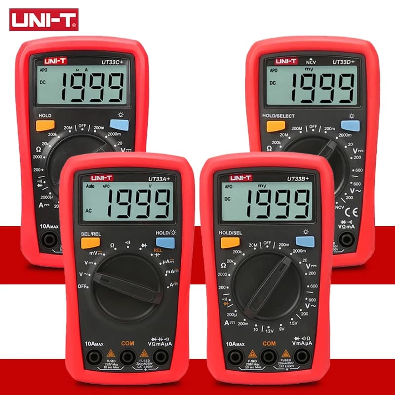 Digital meter UNI-T UT33A+ UT33B+ UT33C+ UT33D+ Plus, Professional Voltmeter for Resistance Measurements