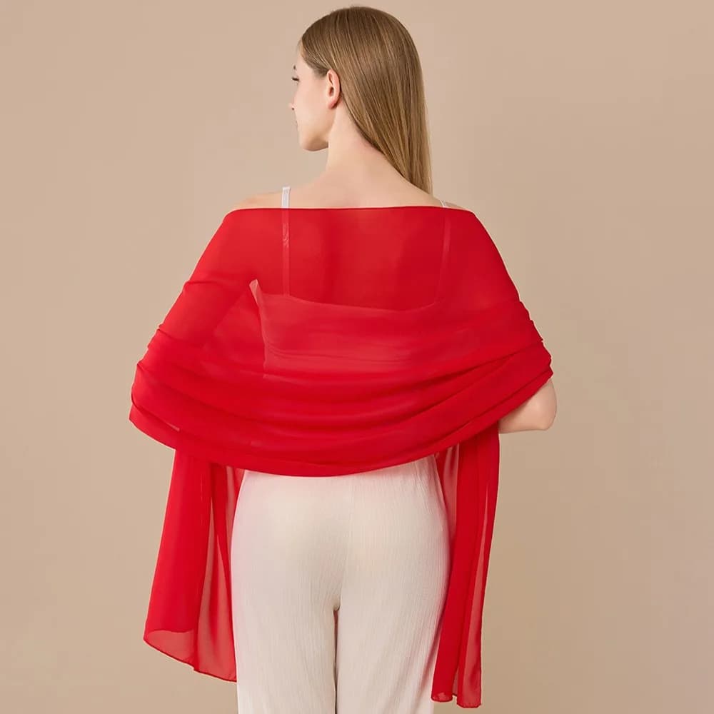 Elegante Sciarpa in Chiffon Lunga e Leggera per Matrimoni e Cerimonie, Ideale per Damigelle