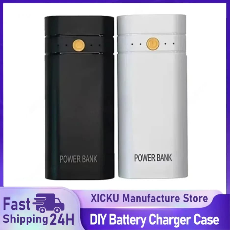 USB Type-C 5V 2A 6000mAh Charger Case for 2x 18650, for Electronic Recharging Fai-da-te (Non-Included) - Power Bank Box