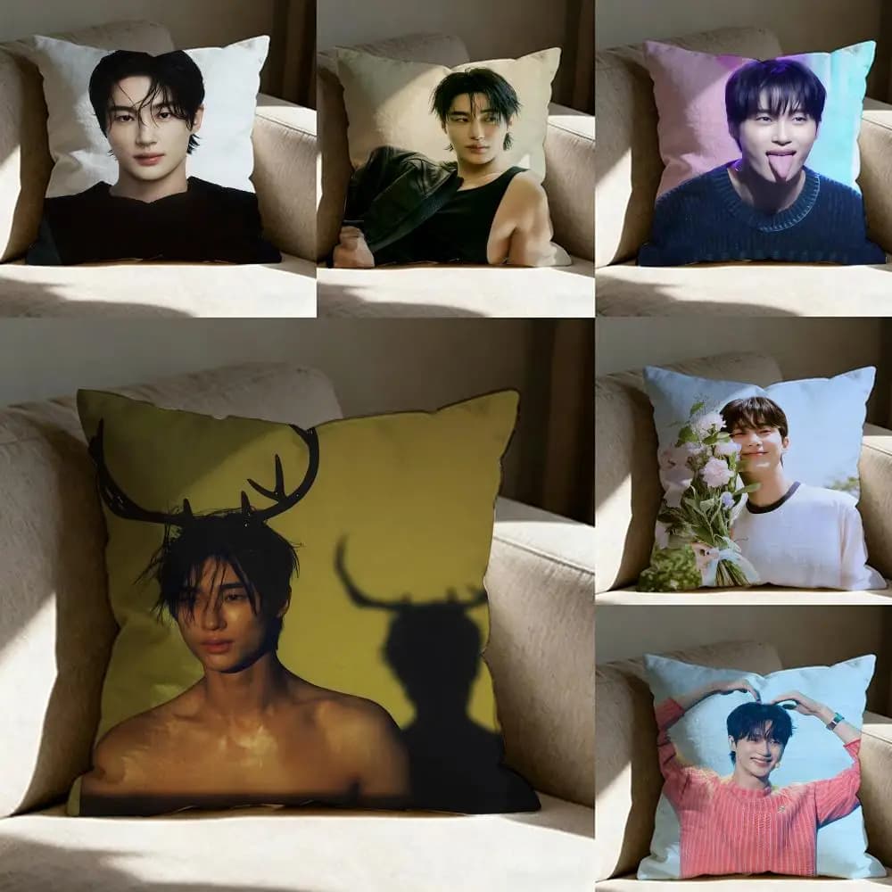 Byeon W-Woo-seok SINGER Federa per cuscino, stampata su entrambi i lati, cuscino per divano, cuscino per testiera della camera da letto