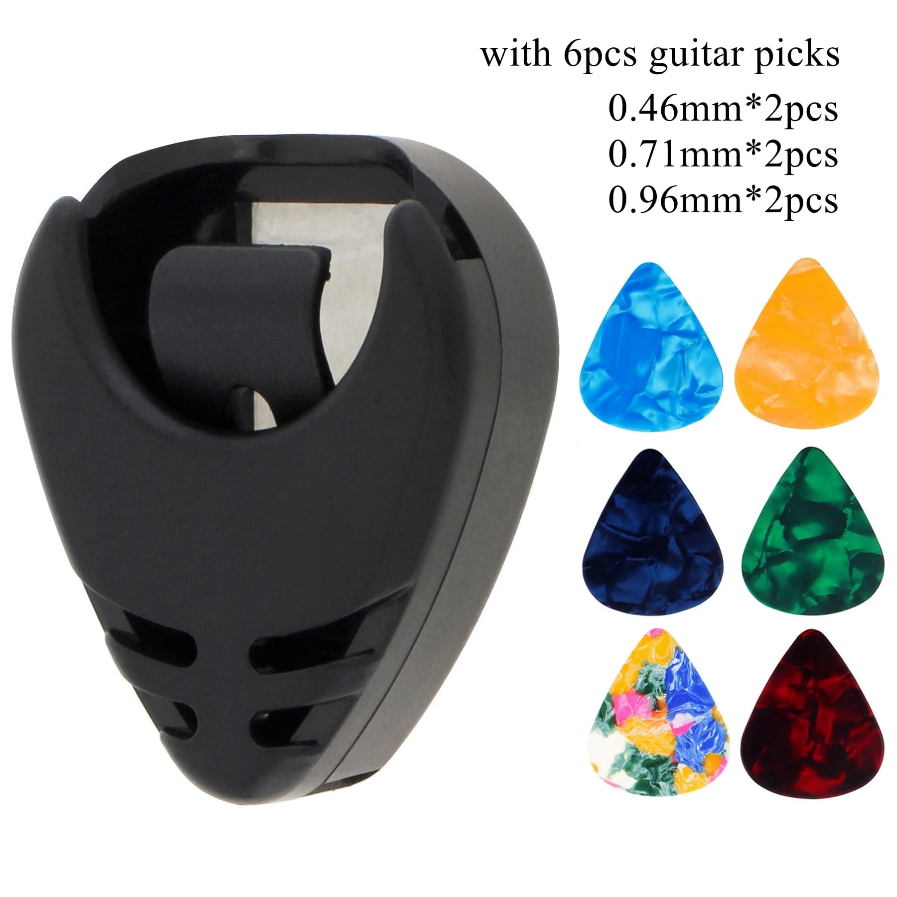 Bastone in plastica nera sul supporto per plettro per chitarra per ukulele acustico/guitarra/basso con retro adesivo, comodo posizionamento dei plettri