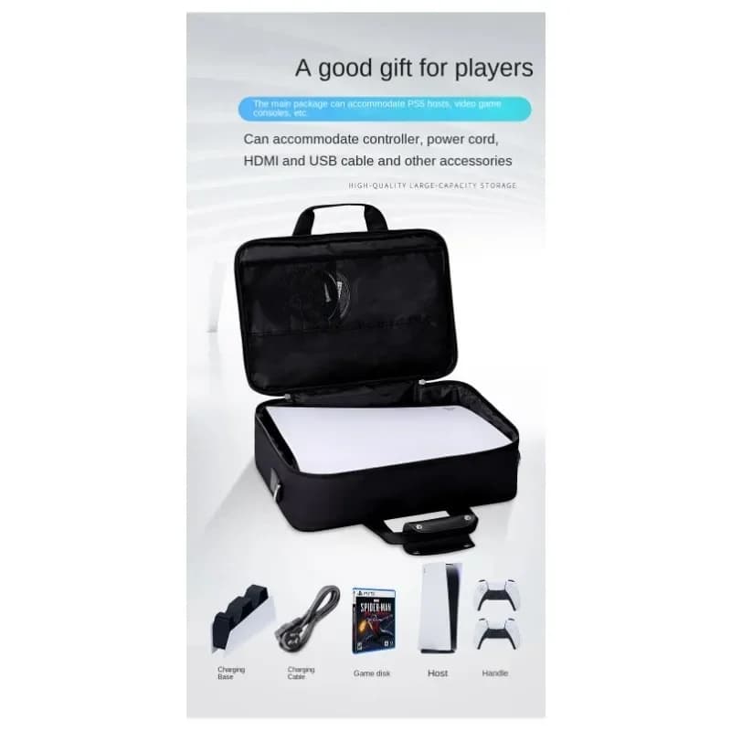 Banggood Borsa di archiviazione originale adatta per computer host PS5 Borsa a tracolla Xbox con manico a disco di protezione portatile antigoccia