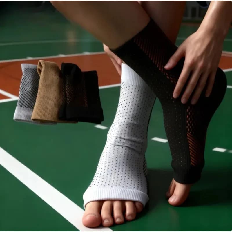 Calze Sportive a Compressione con Supporto Invisibile per il Tallone, Elastiche e Traspiranti, per Basket